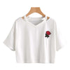 Drop Ship Pocket Rose T Shirt Women Tees mini short sleeve fashion tops Casual Female sexy t-shirts NV72 P - Viva Shirt