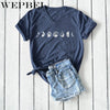 WEPBEL Summer Fashion Moon Phases Printed Shirt T-shirt Ladies Casual Short Sleeve V-neck Tee Tops - Viva Shirt