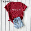 WEPBEL Summer Fashion Moon Phases Printed Shirt T-shirt Ladies Casual Short Sleeve V-neck Tee Tops - Viva Shirt