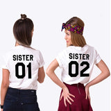 Women Fashion Girlfriends Gift Best Friends T shirt SISTER 01 SISTER 02 Tee Shirt Sister outfit - Viva Shirt